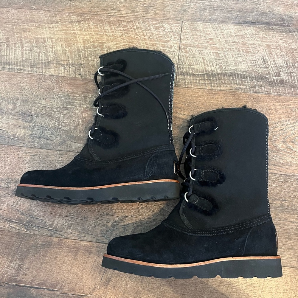 UGG Never Worn Black Suede Boots with Stitch Detail - Picture 2 of 8